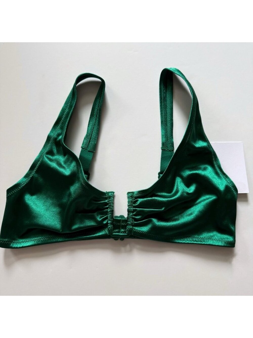 3 for $20 & Other Stories Shiny Ruched Bikini Top in Sea Green size 10 NWT